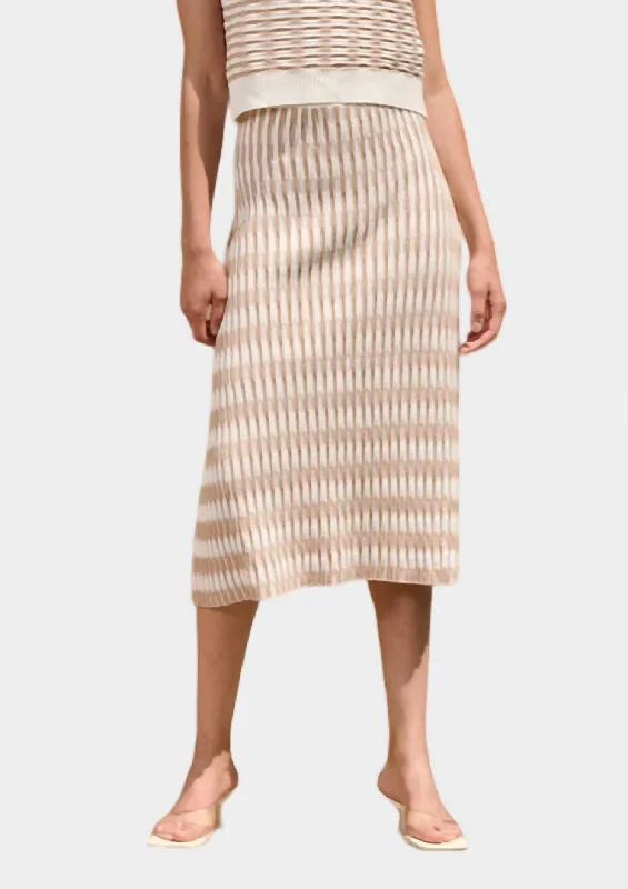 Newport Knit Skirt In Beige/white