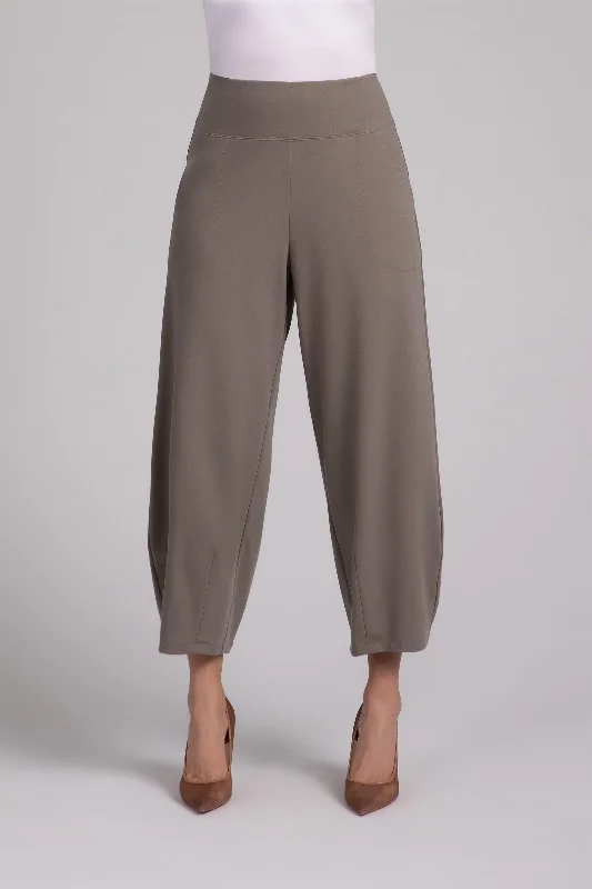 Ponte Narrow Lantern Pant | Taupe