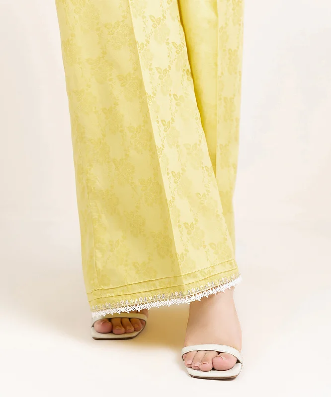 Embroidered Jacquard Flared Pants