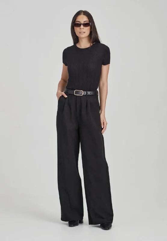 Commoners Linen Blend Trouser - Black