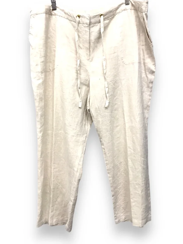 Pants Linen By Charter Club In Tan, Size: 2x