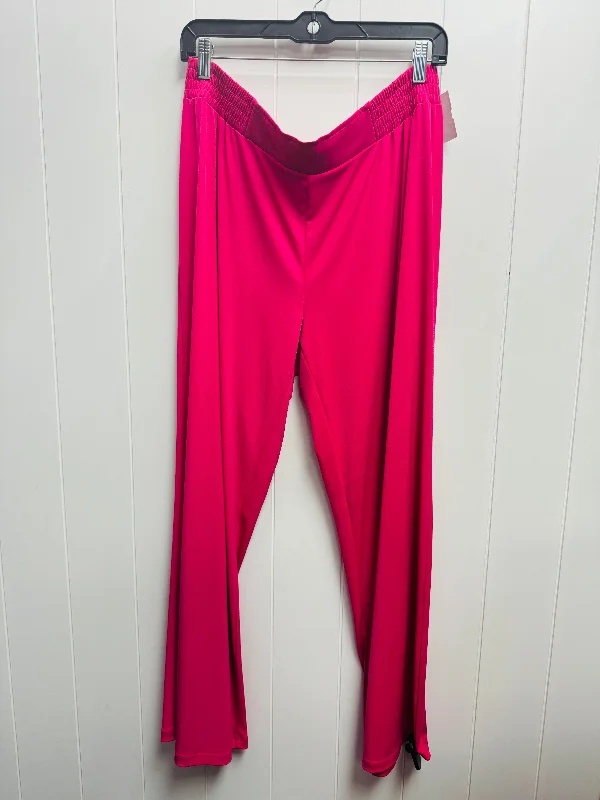 Pants Wide Leg By Iman Hsn In Pink, Size: Xlp